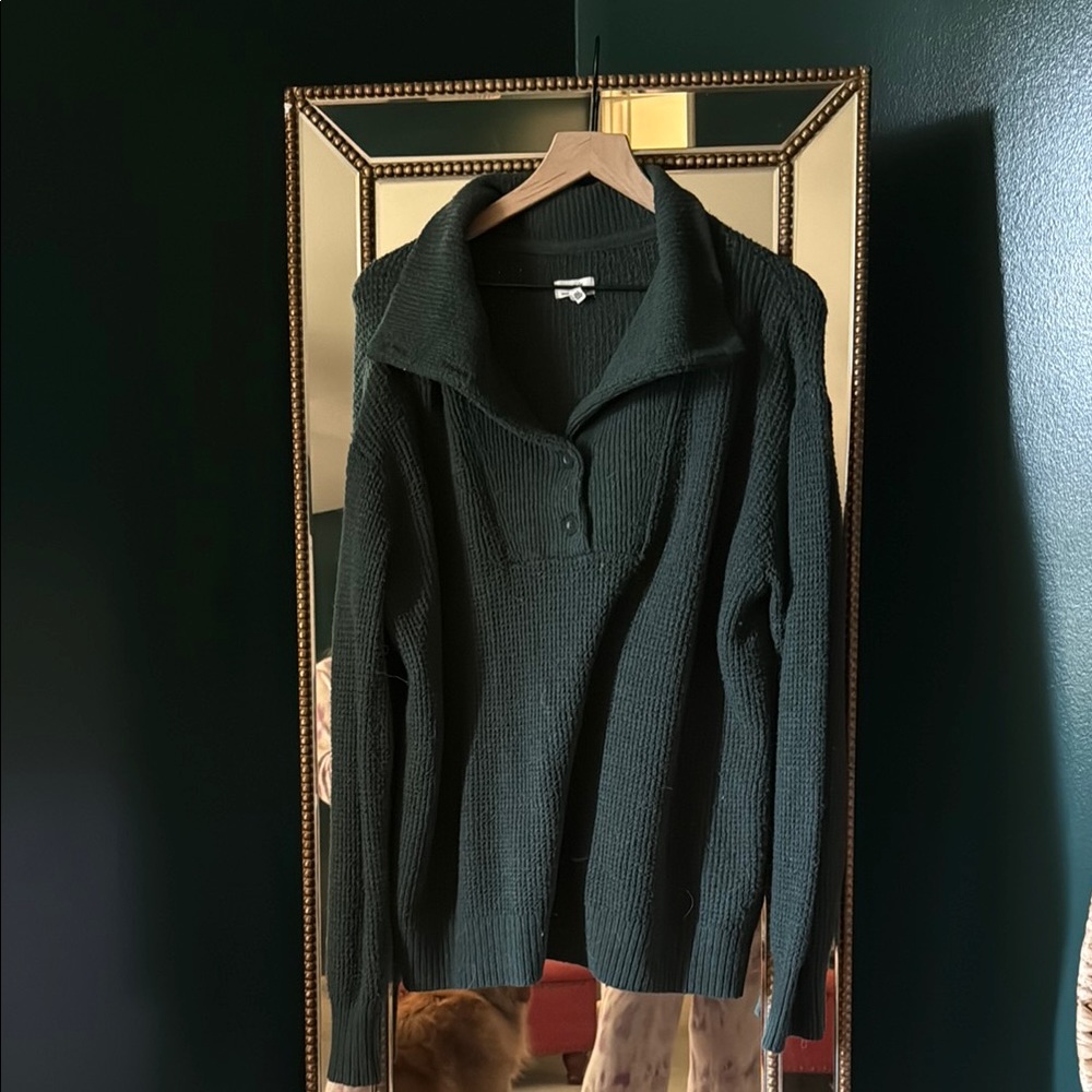 Aerie Green V-Neck Sweater